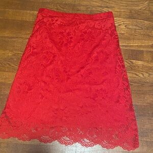 Elegant Red Lace Skirt